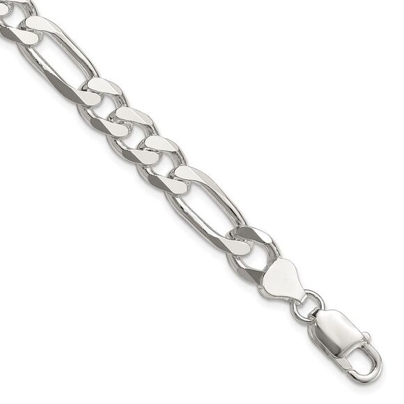Kazi Luxury Sterling Silver 8mm Figaro Chain